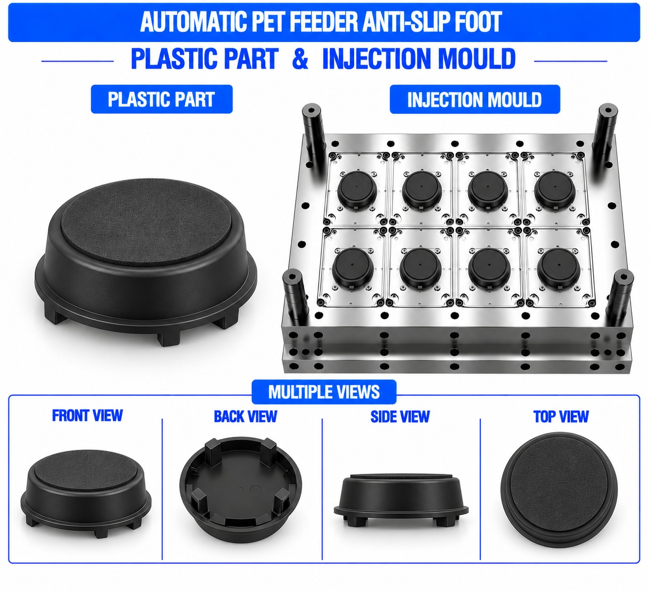 Automatic Pet Feeder Plastic Anti Slip Foot Mould and Moulding Service